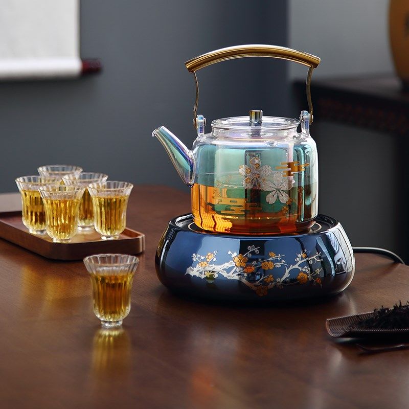 品陶堂茶炉电g陶炉煮茶器煮茶炉玻璃蒸煮茶壶蒸汽煮茶器电陶炉套