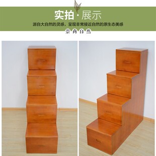 实木家用两用抽屉式储物柜上下铺可收纳柜台阶木梯子阳台阁楼楼梯