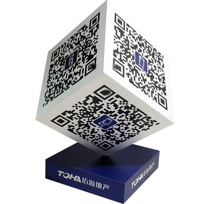 10cm立体二维码摆件广告旋转魔方展示营销陈列道具营销美陈立方体