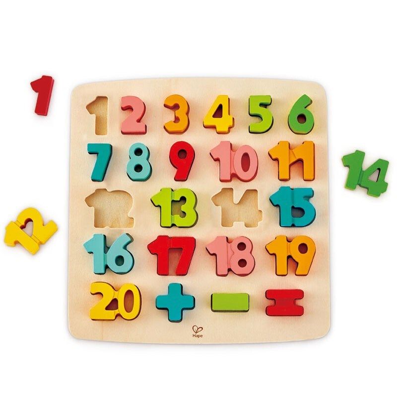 Hape四阶立体字母数字拼图嵌板儿童木质拼板宝宝木制益智玩具3岁+