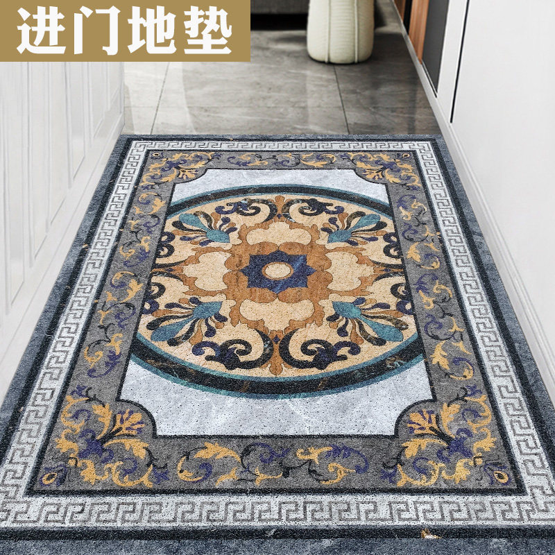 丝圈入户门垫欧式门口地垫进门玄关地板垫美式P可裁剪防滑家用地