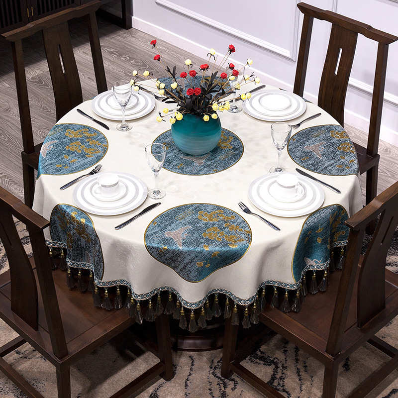 圆圆台布简约新桌布方形1201圆形中式居家布艺桌布餐盖布小茶几