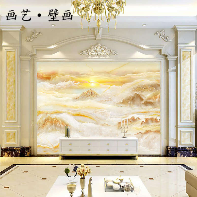 布影视仿大理石壁画背景墙墙电视欧式客厅8d大气立体墙纸壁纸装饰