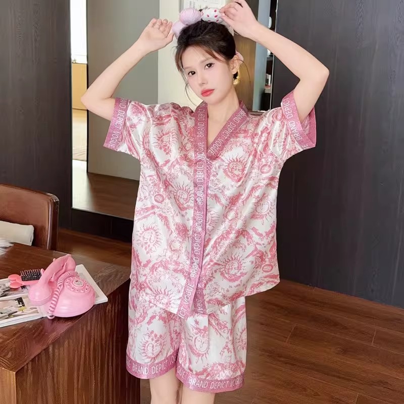 高级感冰丝睡衣女夏季新款短袖薄款开衫