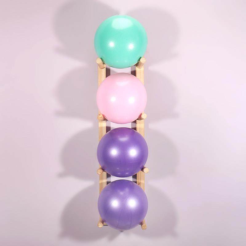 实木瑜伽小球收纳架多层壁挂式置球架舞蹈室瑜伽馆球类收纳架挂墙