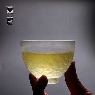 古法琉璃小茶杯功夫茶具手工主人杯单杯冰冻烧琉璃杯品茗杯茶道杯