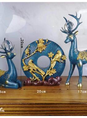 招财鹿摆件家居办公室内客厅玄关电视酒柜装饰品桌面工艺品小摆设