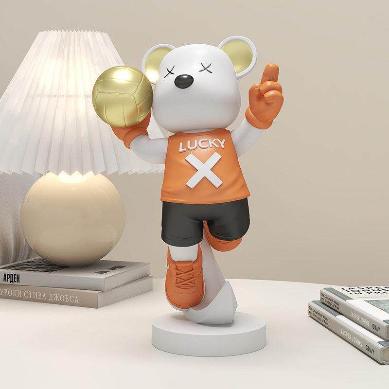 lucky暴力熊摆件客厅电视柜台面卧室桌面玄关树脂小装饰品工艺品