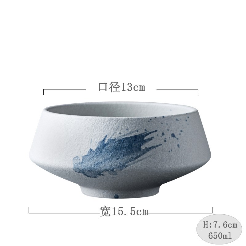 复古粗陶碗大碗钵沙拉碗面碗汤碗陶瓷餐具小钵小碗甜品碗