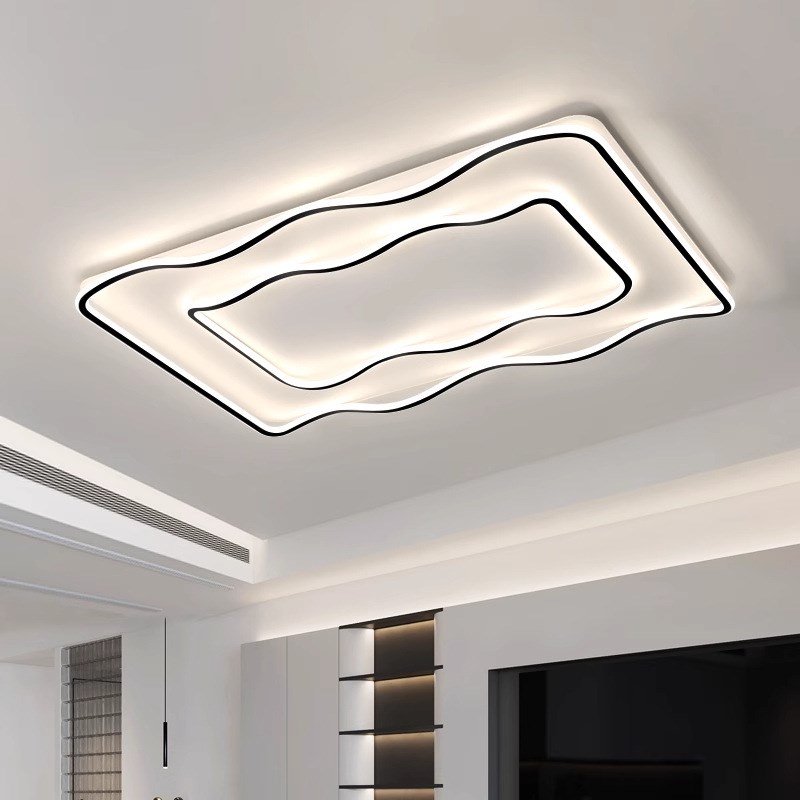 客厅主灯吸顶灯现代简约大气卧室长方形奶油2024新款极简中山灯具