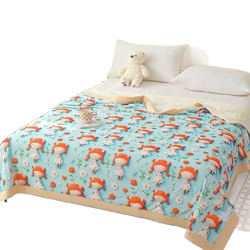 5D双面凉感丝抗菌空调被冰丝夏凉被可机洗水洗被芯夏天季薄款被子