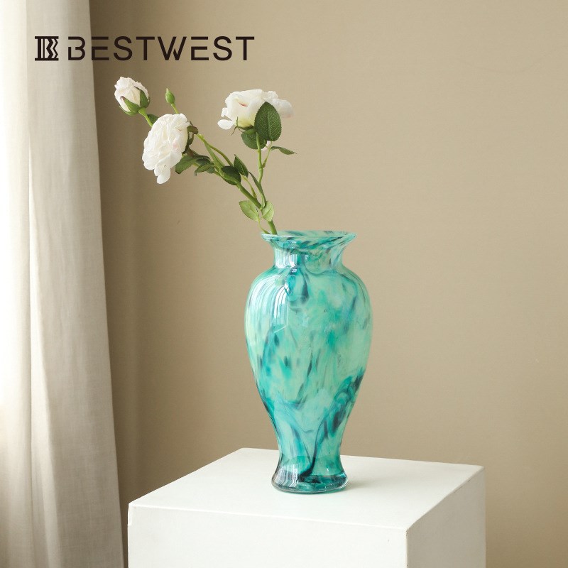 花瓶玻璃中古摆件轻奢高级感水养插花复古茶桌精致新家好看简约风