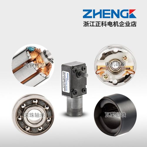 ZHENGK正科 ZWL47FP蜗轮蜗杆小电机大扭力微型直流减速电机12V24V