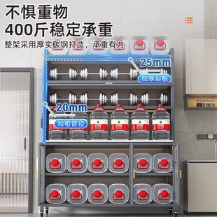 家用厨房置物架餐边柜多层落地防尘防水微波炉电器收纳柜碗碟橱柜