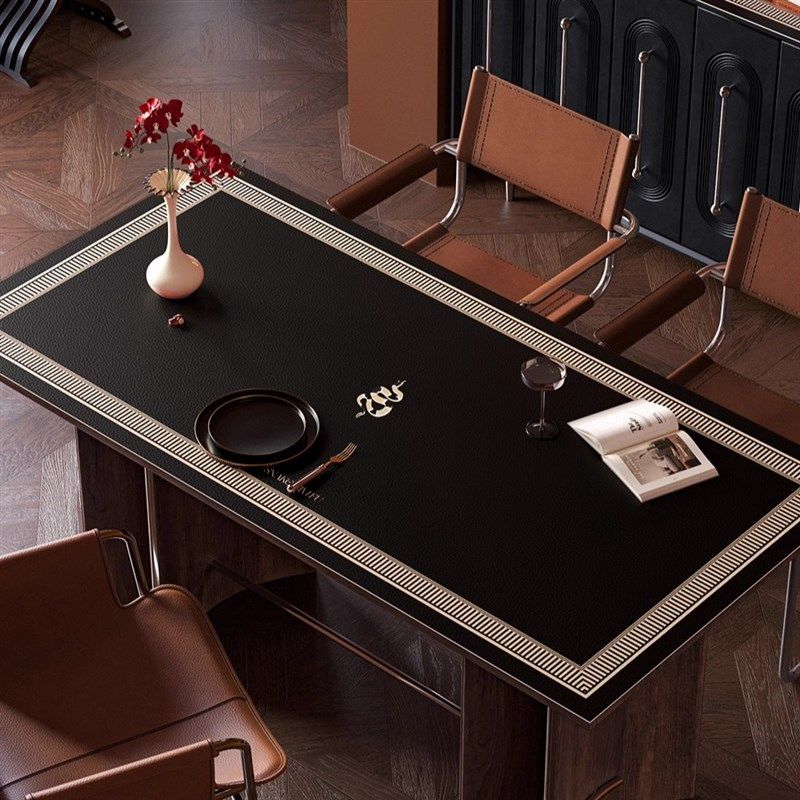 添福丝丝美式皮革餐桌垫长方形桌布可裁剪防水喜庆高级感茶几盖布,居家布艺,桌布,淘宝优惠券,粉丝福利购,淘宝优惠卷