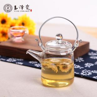 玻璃手工提梁壶加厚耐热带过滤电陶炉煮茶壶烧水壶泡茶器单壶 日式