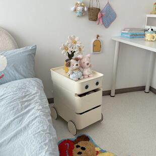 ins冯家斯堪的纳维亚创意床头柜网红客厅沙发柜床头柜移动小车储
