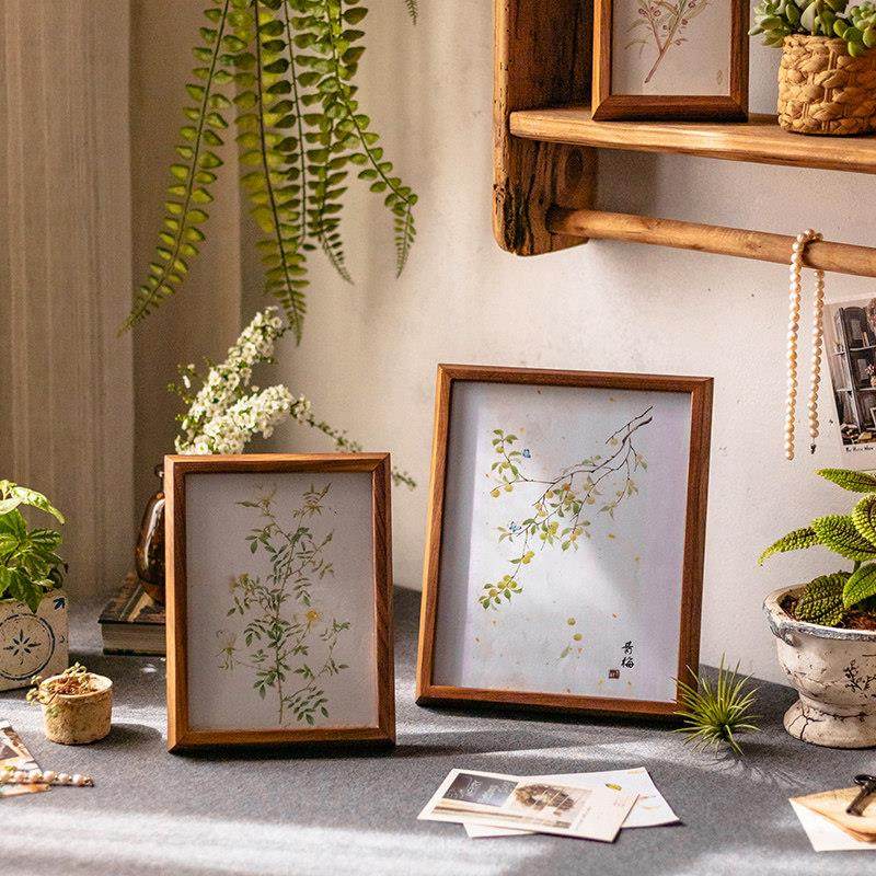 掬涵黑胡桃木实木相框画框创意挂墙复古桌面高级感摆件轻奢摆台,家居饰品,相框/画框,淘宝优惠券,粉丝福利购,淘宝优惠卷