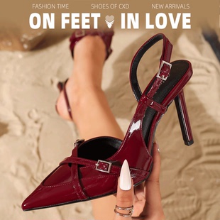 love2025年新款 女鞋 女凉鞋 feet& 包头鞋 细跟女穆勒鞋 高跟鞋
