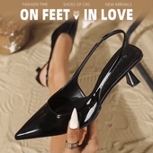 女后空气质百搭高跟凉鞋 love欧美新款 性感尖头高跟鞋 feet&