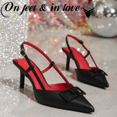 feet& love加肥加宽后提单尖头浅口时尚 饰扣女士高跟单鞋