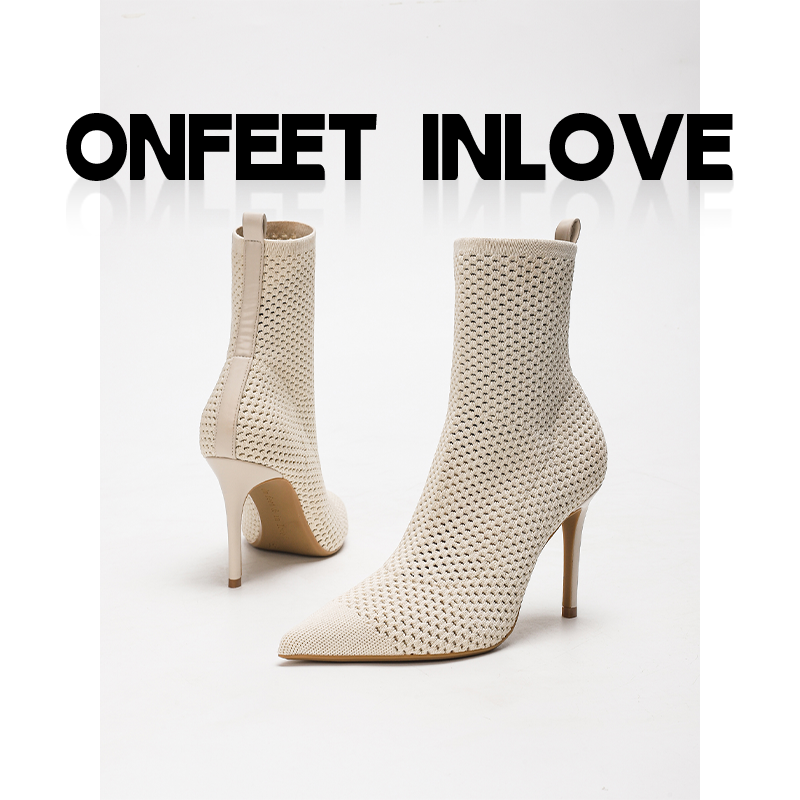 欧美时尚细高跟弹力靴女