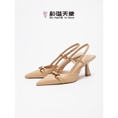 love时尚 feet& 夏季 新款 女气质欧美细跟尖头凉鞋 法式 高跟鞋