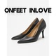 气质职业高跟鞋 love新款 真皮浅口尖头舒适通勤工作鞋 feet&