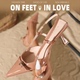 feet& love欧美性感尖头高跟鞋 女气质通勤后空百搭高跟凉鞋