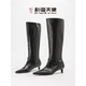 小猫跟尖头骑士靴女欧美风高级不过膝长靴 love新款 feet&