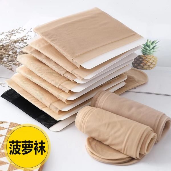 光腿神器菠萝袜丝袜女薄款防勾丝外穿2025肉色加大码超薄黑连裤袜