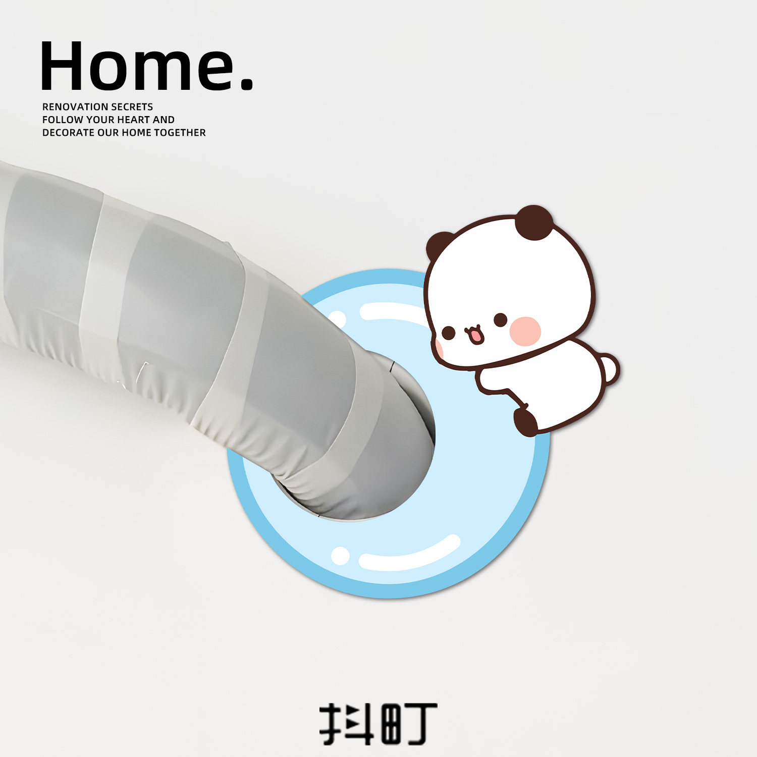 空调管道口小熊遮丑亚克力贴图片