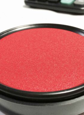 盖章印台红色 快干印油  办公财务办公专用速干印台 圆形印油96mm