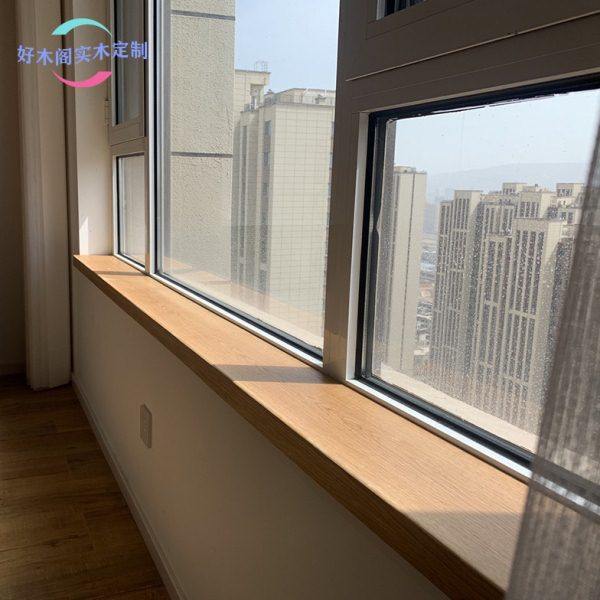 红橡木窗台板飘窗板吧台桌面板实木定制L型异形原木木方板材加工