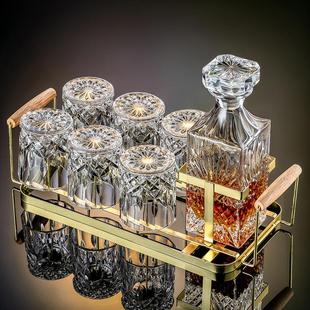 家用水晶玻璃洋酒杯子酒樽高档酒壶酒具 威士忌酒杯高级感组合套装