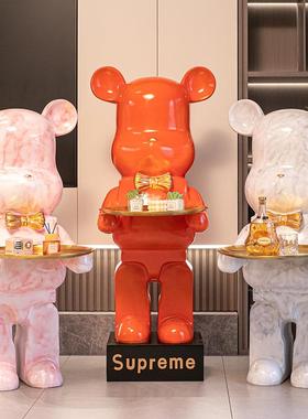 暴力熊托盘大摆件创意客厅电视柜轻奢落地摆件客厅装饰大号存钱罐