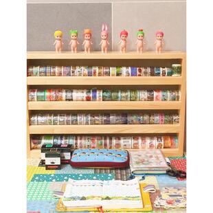 木质和纸胶带柜展示收纳盒四层五层墨水颜料架手帐分装定制手工