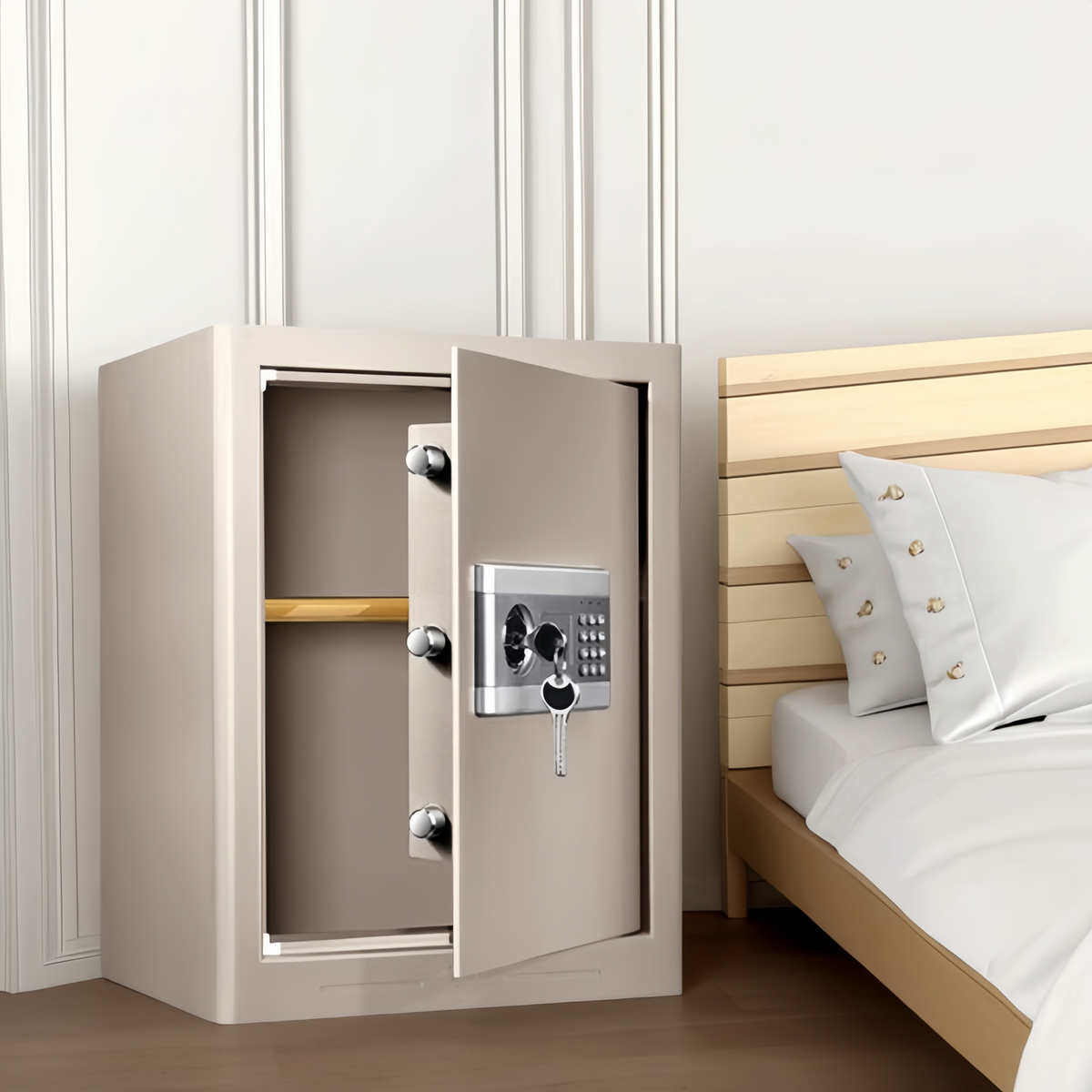 全钢保险柜家用办公小型 保险箱迷你入墙20高 保管箱床头钥匙防盗,办公设备/耗材/相关服务,保管箱,淘宝优惠券,粉丝福利购,淘宝优惠卷