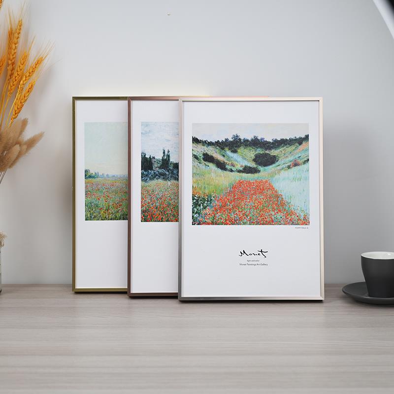 314#简约画框A3铝合金相框挂墙海报框A4摆台金属框架工厂定制尺寸