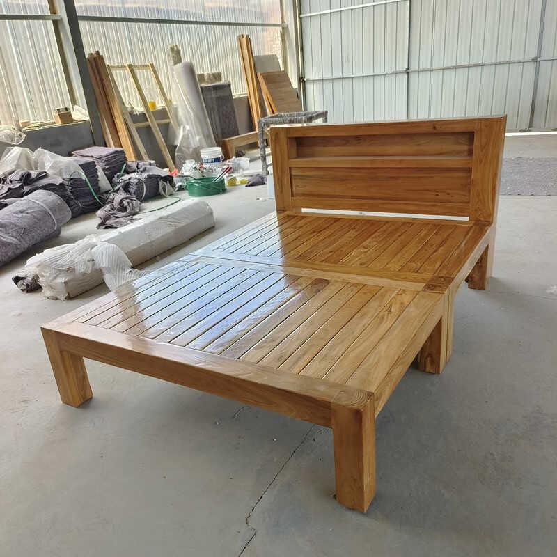 实木榻榻米床老榆木床现代简约经济型床中式框架结构单人双人定制