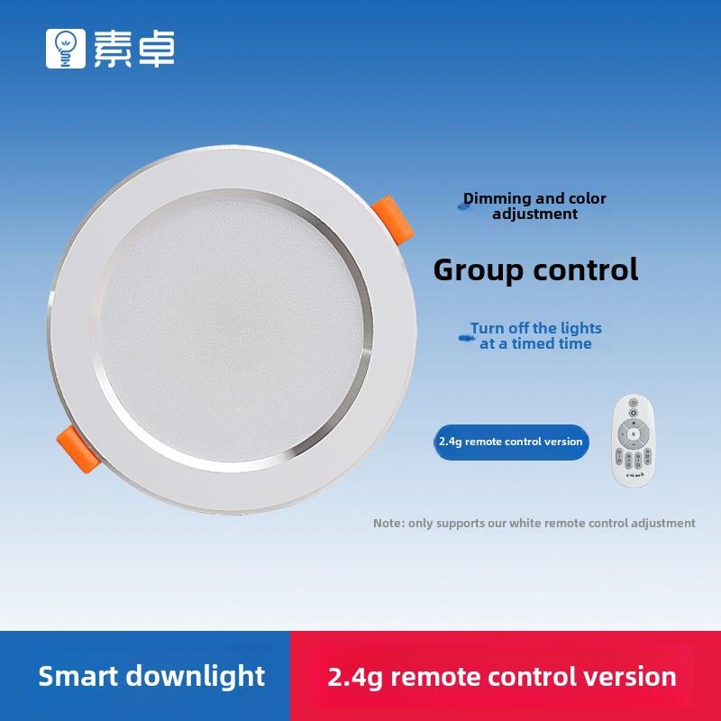 遥控筒灯Led客厅卧室通道展厅6W9W12W18W嵌入式天顶灯智能调光灯