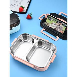 304小学生饭盒可微波1人饭盒绝缘饭盒办公室工作人员不锈钢餐具饭