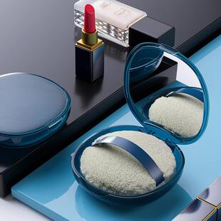 粉扑盒子空盒气垫散粉扑分装盒透气翻盖防尘蜜粉扑收纳盒大号可携
