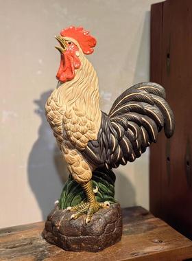 石湾公仔陶瓷生肖大公鸡手工摆件店铺客厅开业招财风水动物雄鸡