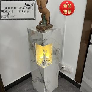 新高端灯款轻奢岩板花架底座摆件家居客厅酒店会所展厅高级展示台