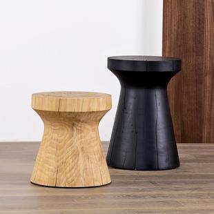 北欧实木墩子原木凳子酒店摆件底座创意坐凳木头圆凳创意矮凳树桩