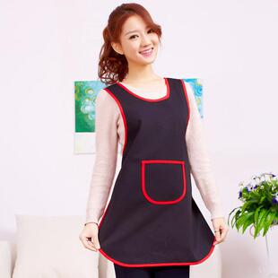 时尚围裙厨房家用餐饮饭厅酒店服务员美甲工作服女背心式围腰定制