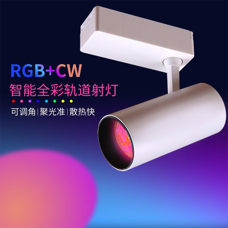 蓝牙智能轨道灯RGBCW五合一全色彩调光氛围灯酒吧剧本杀舞台射灯