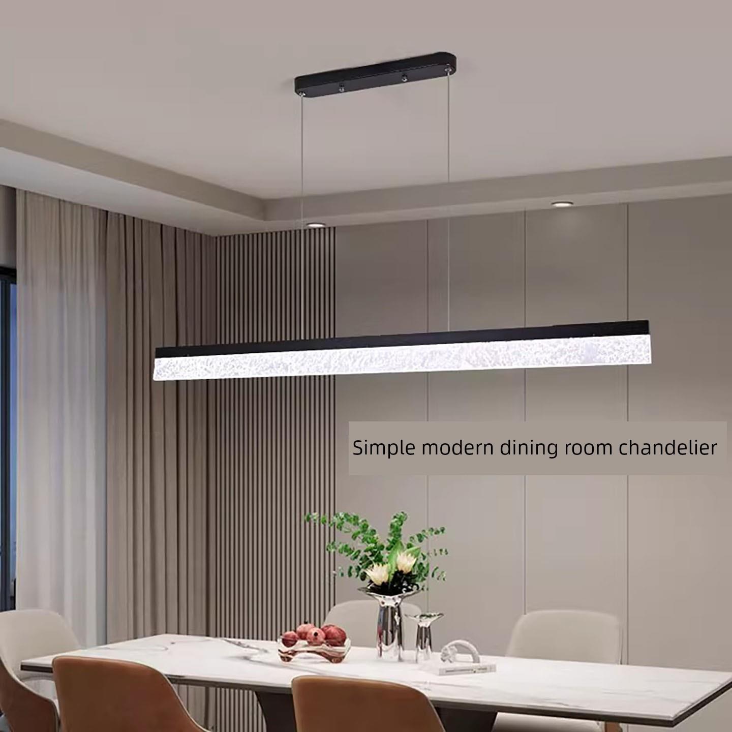 现代极简餐厅灯，轻奢高端水波纹餐桌吊灯，创意个性化酒吧直形灯