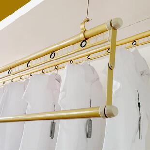 晾衣架阳台手摇升降双杆式三竿家用铝手动晒衣架智能晾衣杆凉衣架